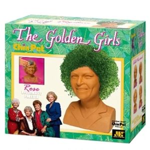 New in Box Chia Pet Golden Girls-Rose Decorative Pottery Planter